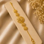 Elegant Floral Filigree Gold Bracelet