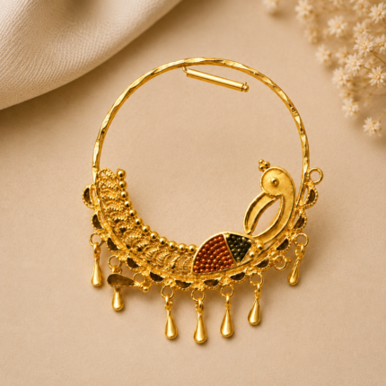 Elegant Peacock Gold Choker Necklace