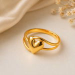 Elegant Heart Motif Gold Ring