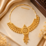 Elegant Beaded Gold Pendant Necklace